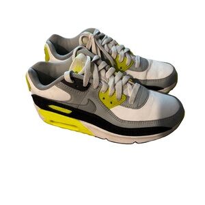 Nike Air Max White and Neon Green Sneakers size 4Y